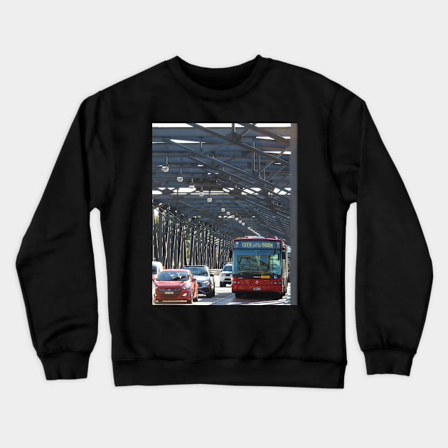 Bus on the Iron Cove Bridge Crewneck Sweatshirt by kirstybush